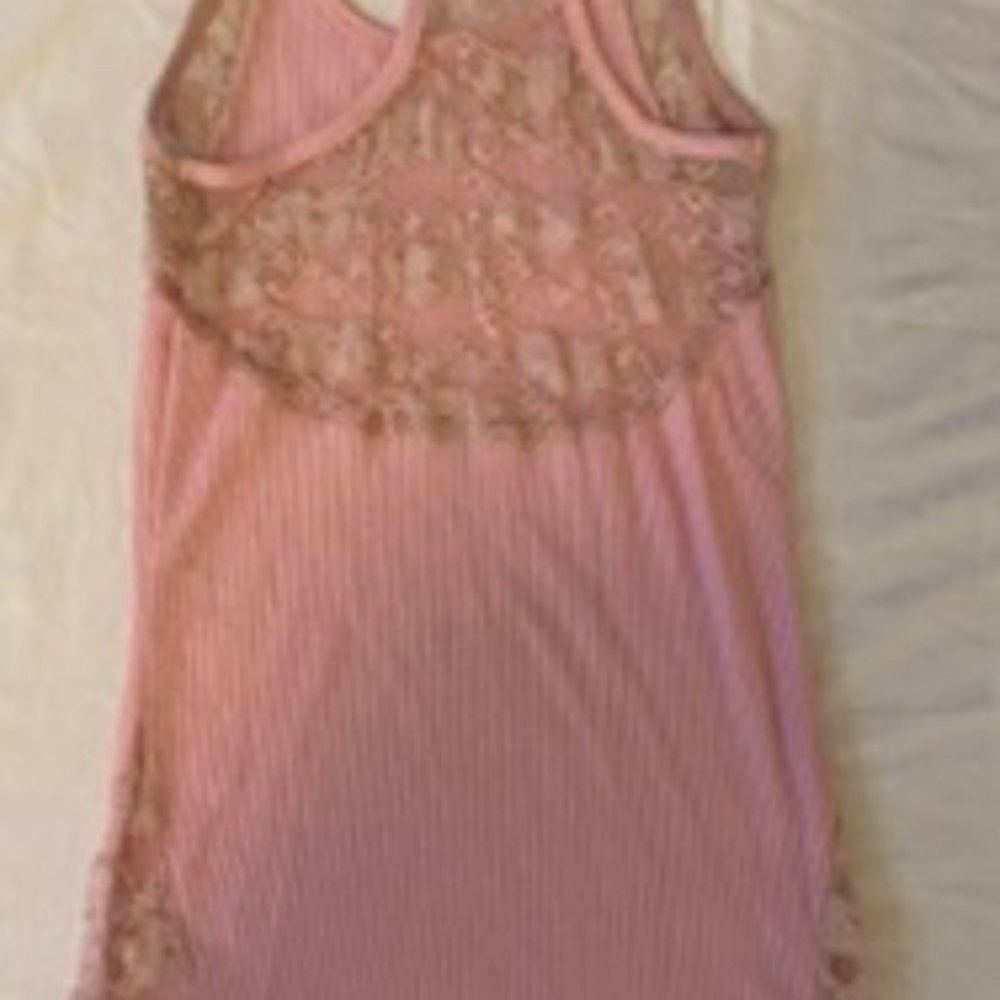 Chebery Pink Tank Top with Lace Size Small - Picture 3 of 3